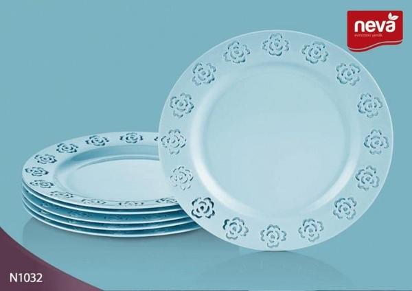 Neva Rosemary Dantels Servis Tabağı | Mavi | 6 Kişilik | N1032