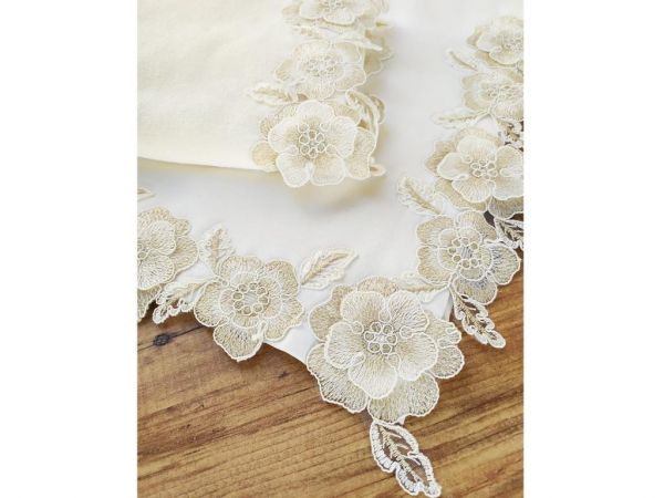 Çeyiz Diyarı 3d Fransız Güpürlü Hayal 2 Li Bohça Seti Krem