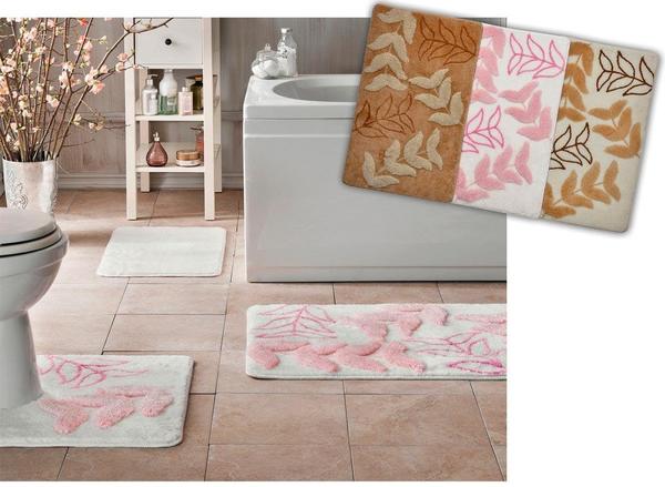 Taç Comfort Lüks Isabel Banyo PaspasSeti 3 Parca Kahverengi