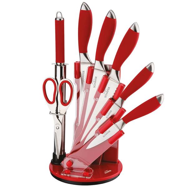 Schäfer Rol 8 Parça Bıçak Seti | Kırmızı