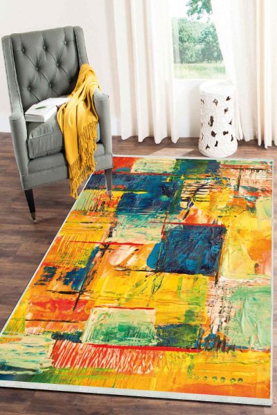 Birkilim Yıkanabilir Dekoratif Halı İpeksi Kaymaz Taban | MLN-IP-SD-039