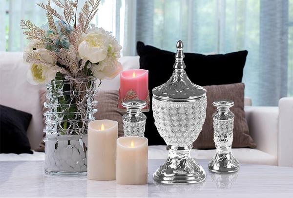 Almina 3'lü Dekoratif Şamdan