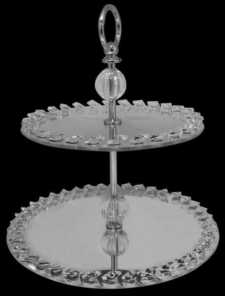 Dematex Kristal Etajer 2 Katlı Servis Tabağı