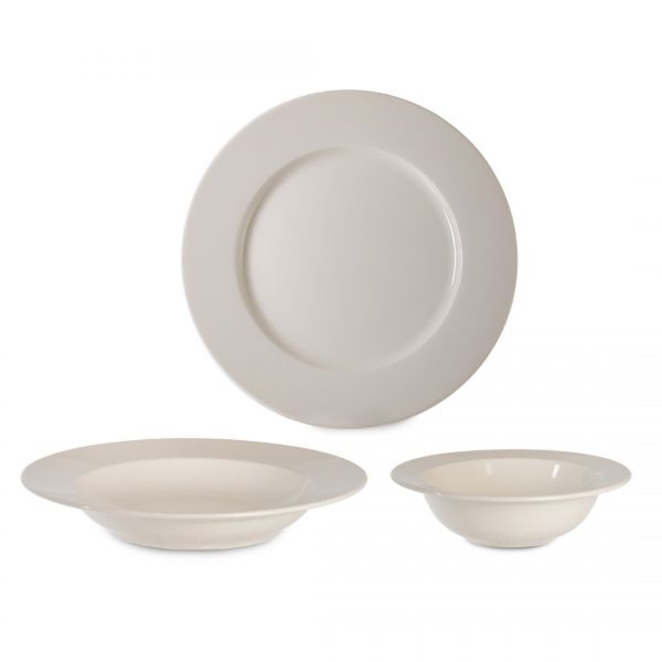 08071 RIVA 12PRC DINNER SET CREAM | SILK-IPF608