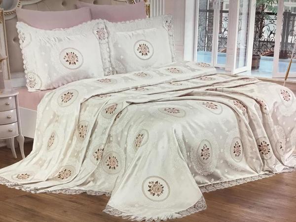 Danteel Home Pike Takımı Çift Kişilik 240x250 Nakışlı ve Nakışsız Yastık Kılıfı Kahve