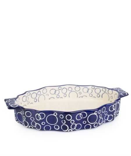 Acar | Seramik Desenli Mavi Fırın Kabı 36 x 22 x 6 cm