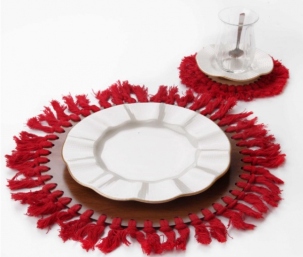 Asaf 2'li Püsküllü Masa Seti