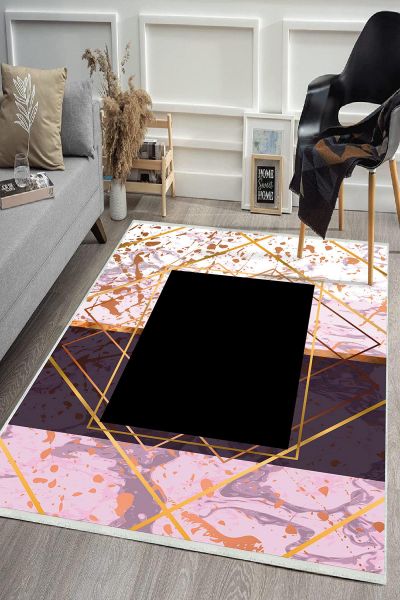 Birkilim Yıkanabilir Dekoratif Halı İpeksi Kaymaz Taban | MLN-IP-HS-411