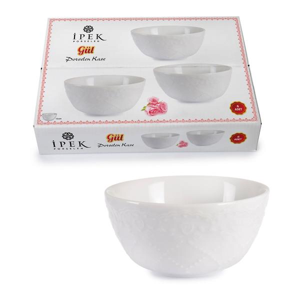 İpek Züccaciye | Dantel Desenli 6'lı Kase | CB-ROS-10