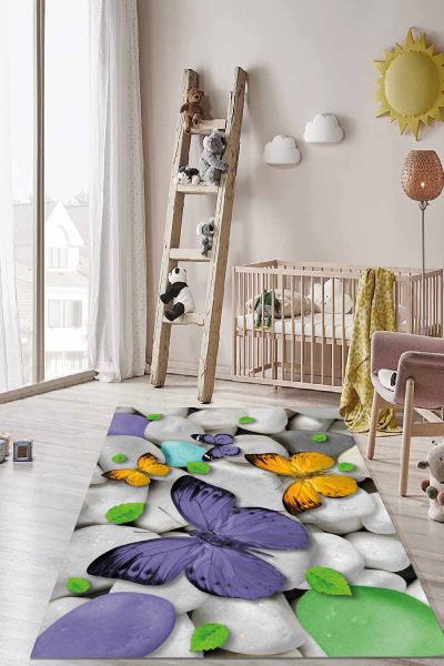 Birkilim Yıkanabilir İpeksi Kaymaz Taban Çocuk Odası Halısı | MLN-IP-HT-1146