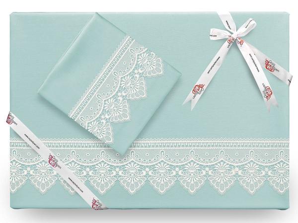 طقم غطاء لحاف جبر فرنسي من كريستال بلون النعناع