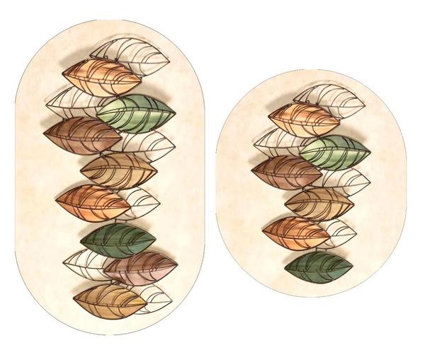 Bayev Damla Yaprak Oval 2`li Banyo Paspas Seti Klozet Takımı 1792 01