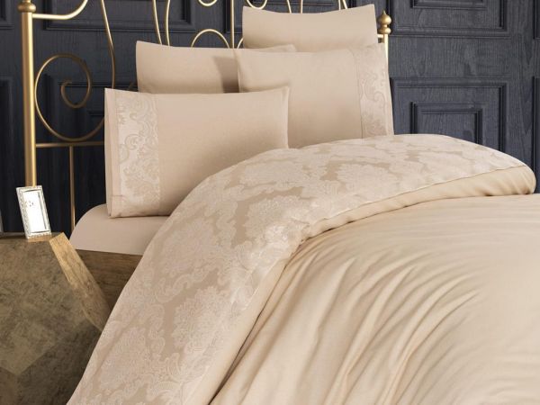 Çeyiz Diyarı Açelya Çift Kişilik Nevresim Takımı Cappucino