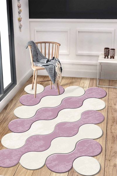 Birkilim Lazer Kesim Yıkanabilir İpeksi Kaymaz Taban Dekoratif Halı | MLN-IP-HT-881