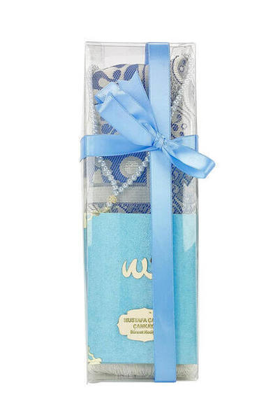 Ramazana Özel Set 40 - İsim Baskılı Kadife Kaplı Yasin - Seccade - Tesbih - Kutulu