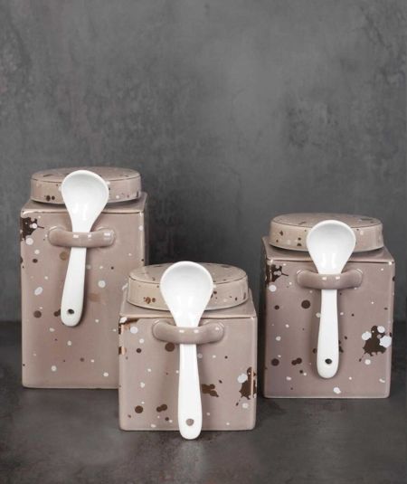 Porselen 3 Lü Kavanoz