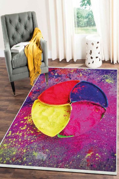 Birkilim Yıkanabilir Dekoratif Halı İpeksi Kaymaz Taban | MLN-IP-SD-041