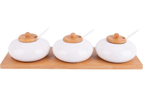 Duygu 10 Parça Baharatlık Seti | Bambu Porselen | Beyaz | Dg-8024