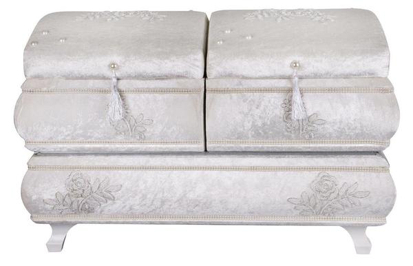 Barbara 3'lü Dekoratif Çeyiz Sandığı - Krem