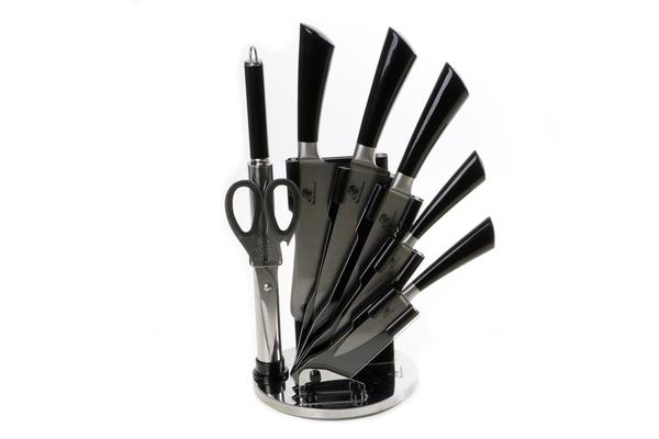 TM-Brothers Messerset 8tlg. inklusive Ständer Schwarz