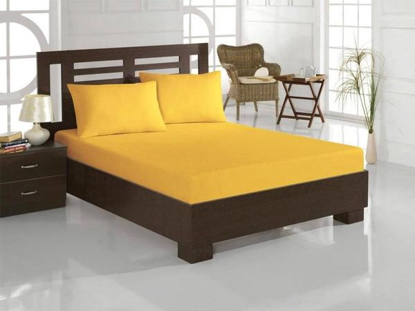 Penye Tek Kişilik Lastikli Çarşaf Sarı