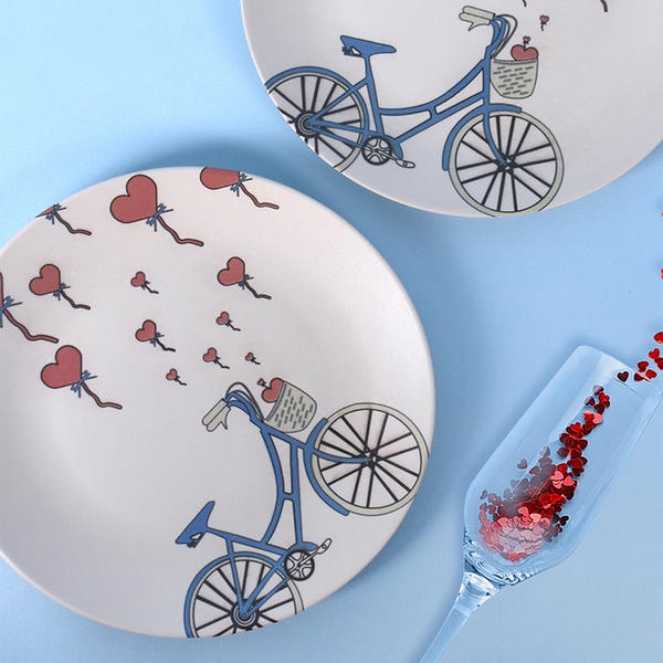 Bike Love Servis Tabağı 25 Cm 2 Adet - 18337 | Keramika