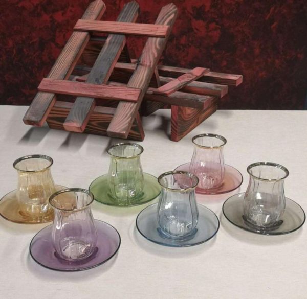Paşabahçe Linka Colored 6 Piece Glass Tea Set 96572