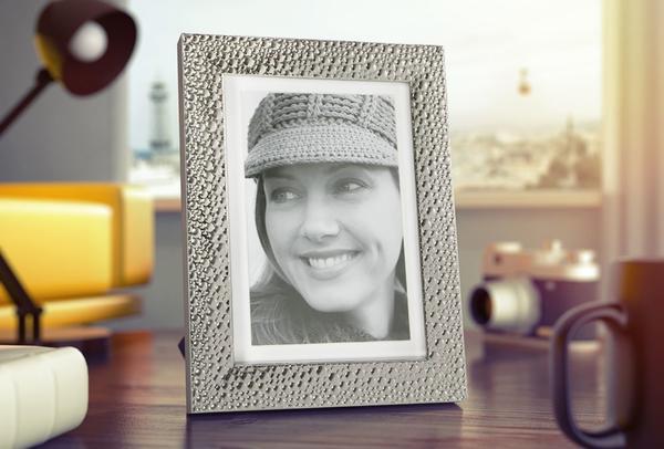 Dekonaz Damla Motifli Resim Fotoğraf Çerçevesi | Gümüş | 10x15 cm