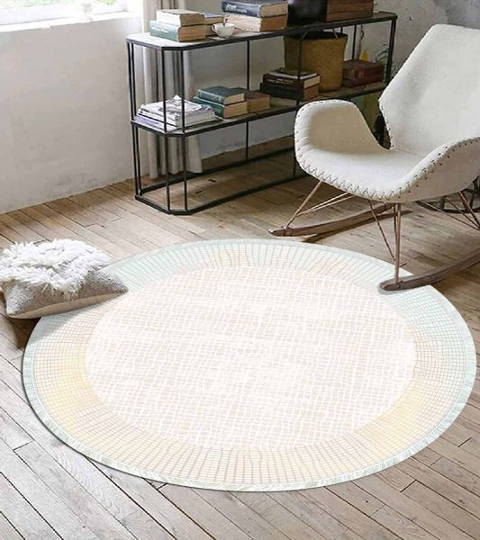 Birkilim Yuvarlak Yıkanabilir Dekoratif Halı İpeksi Kaymaz Taban | MLN-IP-YU-HT-033