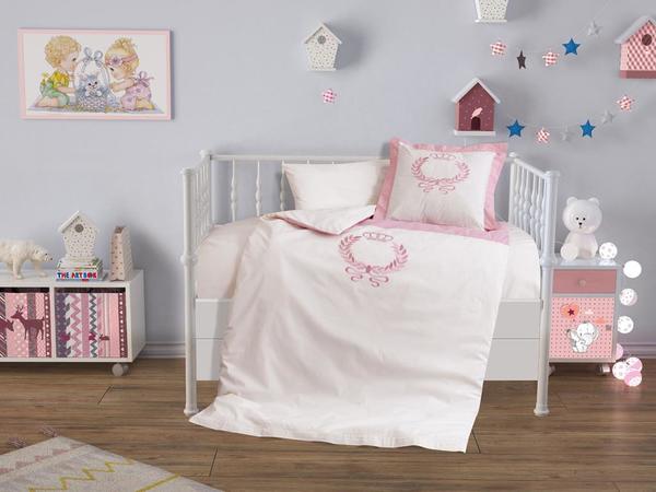 Baby Crown Luxus bestickt Bettbezug Set Pulver