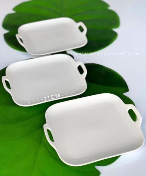 Fatih Teller aus Keramik mit quadratischem Griff