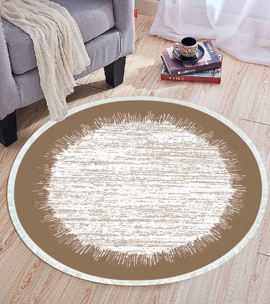 Birkilim Yuvarlak Yıkanabilir Dekoratif Halı İpeksi Kaymaz Taban | MLN-IP-YU-HT-510