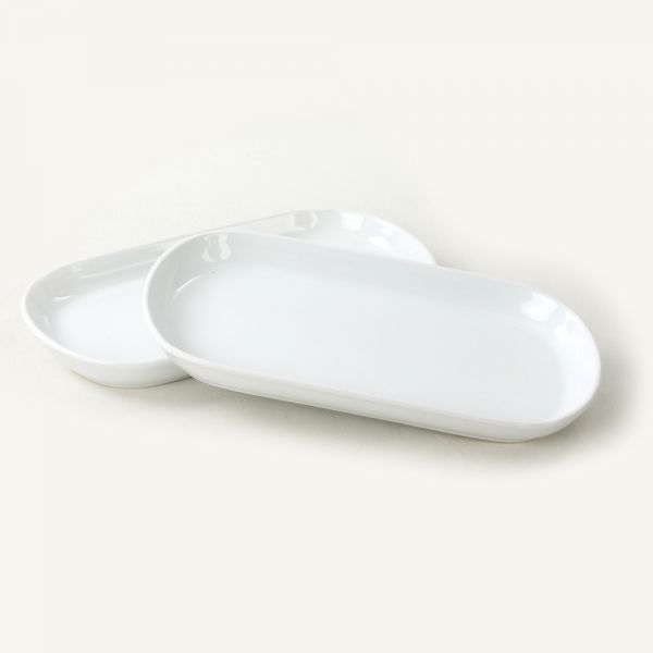 Beyaz Noyan Kayık Tabak 2 Adet 28 Cm | Keramika