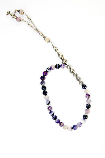 33 'Améthyste Pierre Naturelle Tasbih Spécial Pour Le Nom