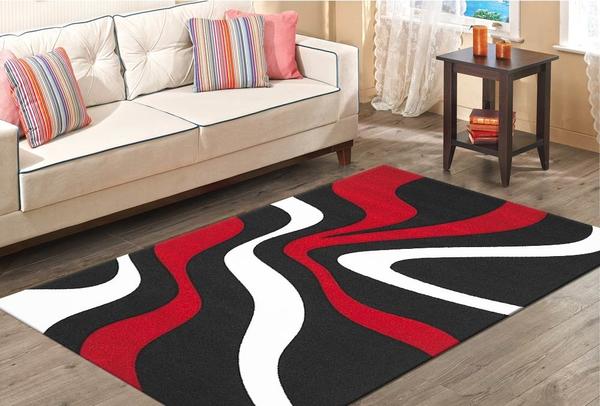 Merinos Halı Diamond Hand Curved Dalga Desenli | 760-910-Black