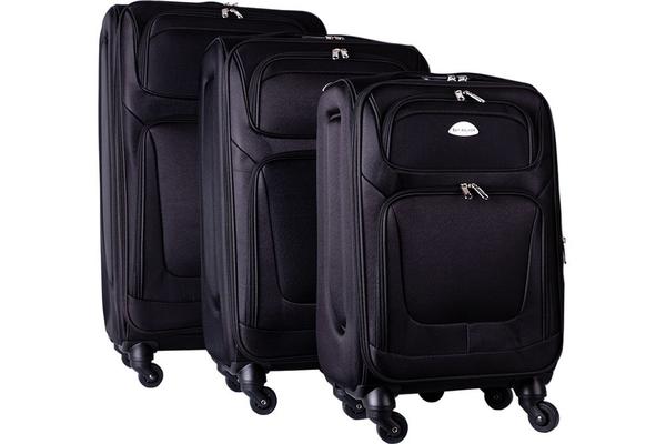 Bavary | 3'lü Bavul Seti | Tekerlekli | Siyah | Şifreli | G1960-BLACK