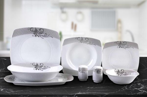 Schäfer 28 Parça Porselen Yemek Takımı Gümüş Desen | 6 Kişilik | 30987