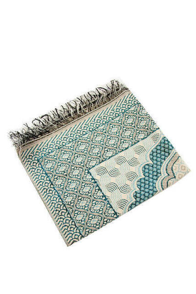 Lüks Simli Goblen Seccade - 0130 - Mavi Renk