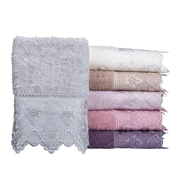 Minteks Cream-White Ahsen 50x90 6 pièces 6 couleurs ensemble de serviettes