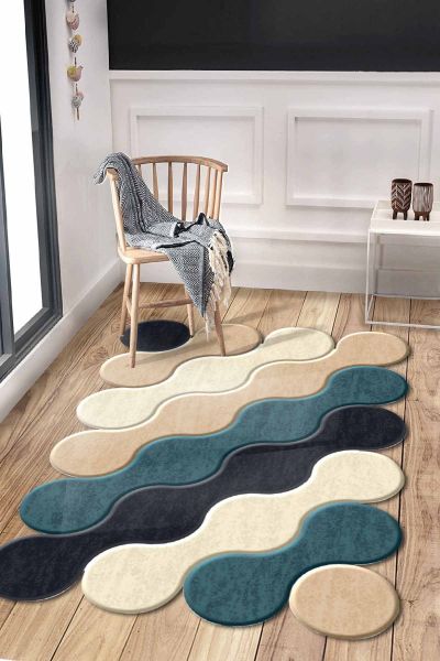 Birkilim Lazer Kesim Yıkanabilir İpeksi Kaymaz Taban Dekoratif Halı | MLN-IP-HY-1182