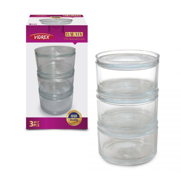 SP3-100 GALATA GLASS TRIPLE COOKIE HOLDER | IPEK-11106