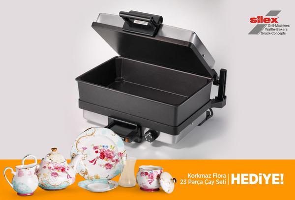 Silex Tost / Lahmacun / Izgara Makinesi | Gümüş | Tavasi Dahil | Korkmaz Çay Seti Hediyeli !