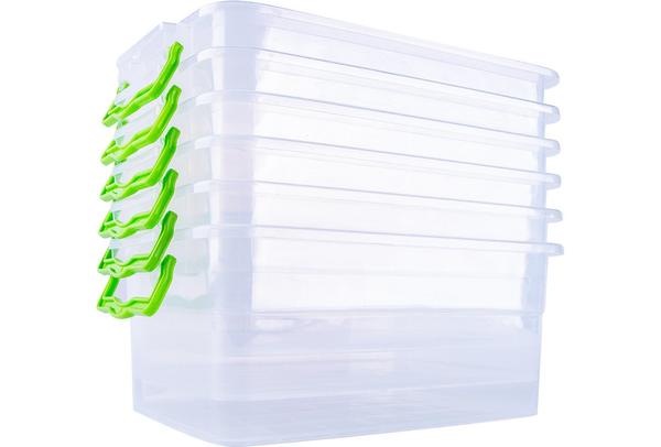 Violet 6 Adet Kapaklı Saklama Kutusu 4.5 Litre | İstiflenebilir | 469-Mix