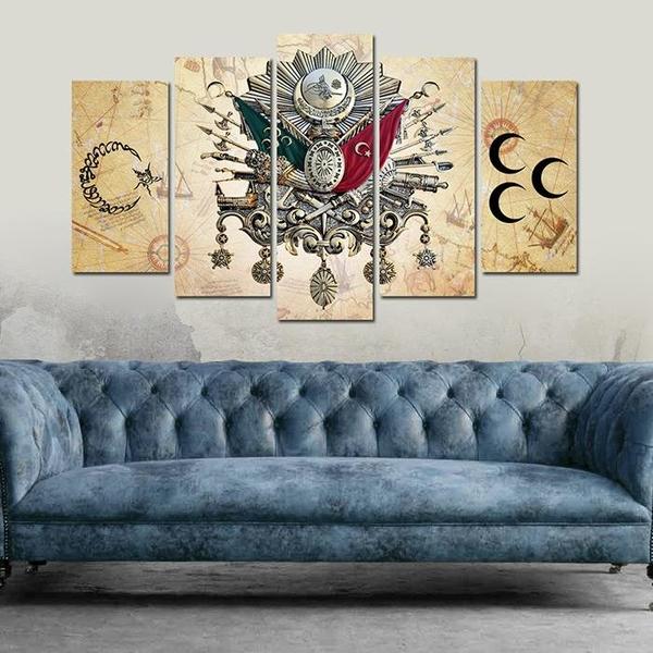5 Parça Tablo - Osmanli ve Üç Hilal