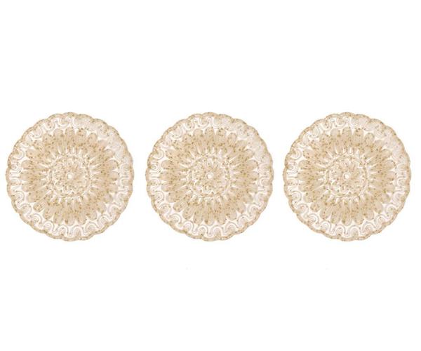 Anglez Kordone Bestickt Luxus Triple Base Cream-Gold