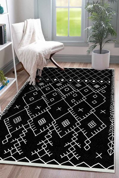 Birkilim Yıkanabilir Dekoratif Halı İpeksi Kaymaz Taban | MLN-IP-SD-556