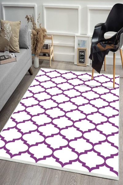 Birkilim Yıkanabilir Dekoratif Halı İpeksi Kaymaz Taban | MLN-IP-HS-543