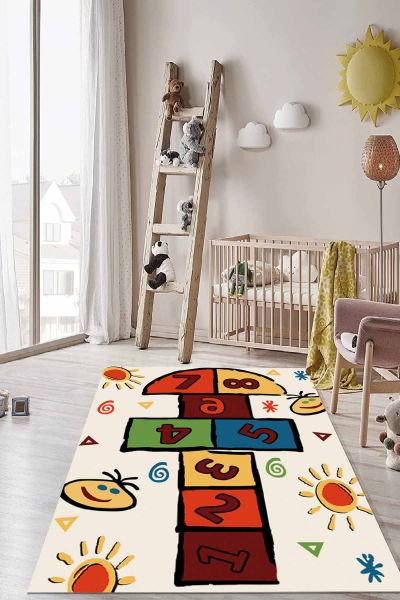 Birkilim Yıkanabilir İpeksi Kaymaz Taban Çocuk Odası Halısı | MLN-IP-HT-1196