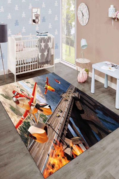 Birkilim Yıkanabilir İpeksi Kaymaz Taban Çocuk Odası Halısı | MLN-IP-SD-186