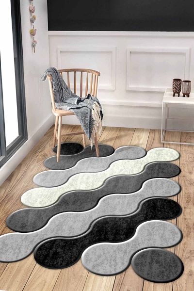 Birkilim Lazer Kesim Yıkanabilir İpeksi Kaymaz Taban Dekoratif Halı | MLN-IP-HY-1181